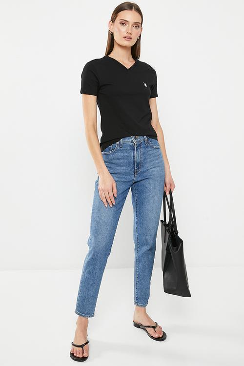 Kelly V-neck tee - black