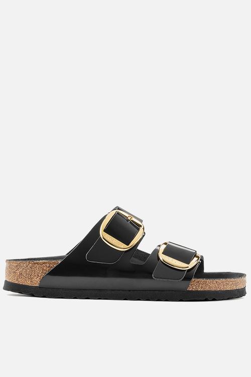 Arizona high shine big buckle narrow - black