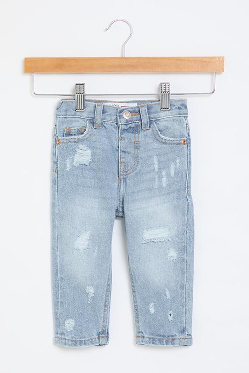 Girls light basic mom jean - light blue