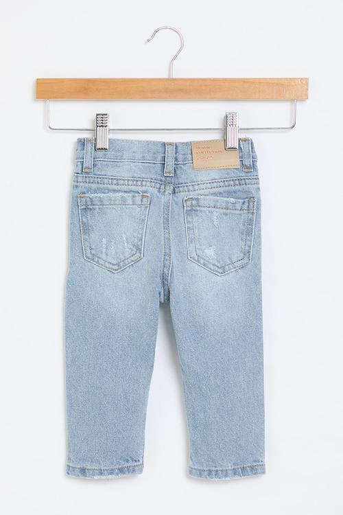 Girls light basic mom jean - light blue