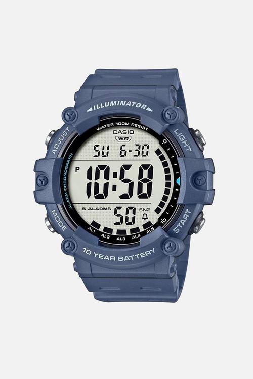 Digital world time - blue
