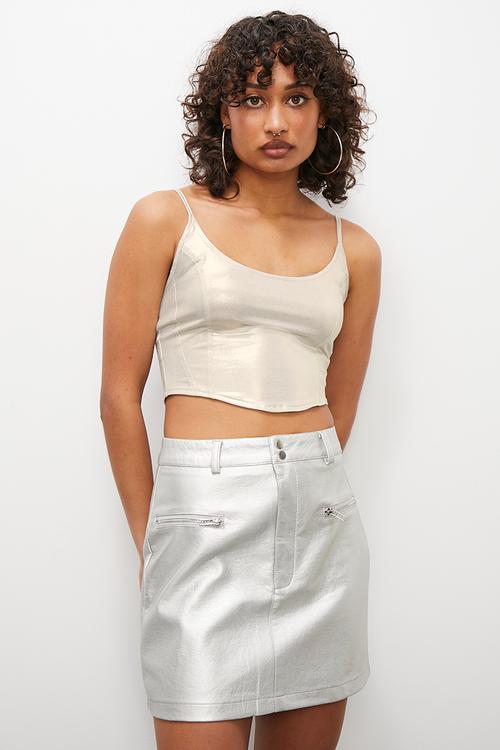 Metallic corset - champagne