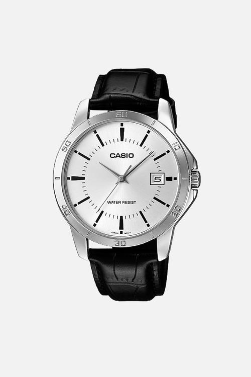 Wrist watch analogue - silver & black