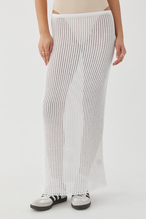 Sara crochet maxi skirt - white
