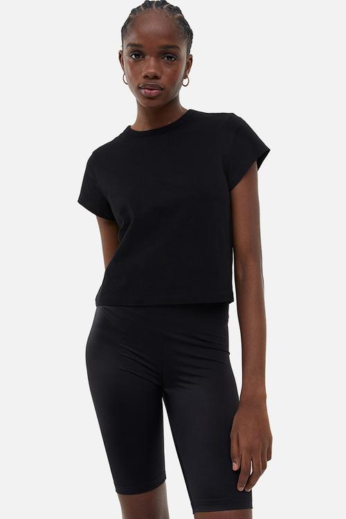 Ribbed biker shorts - black