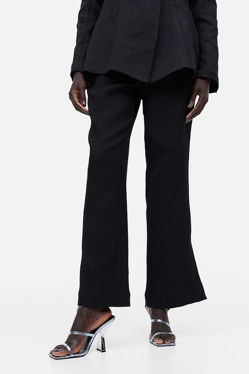 Textured-weave trousers - black