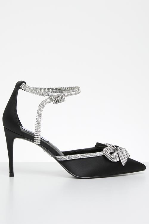 Live up court heel - black satin