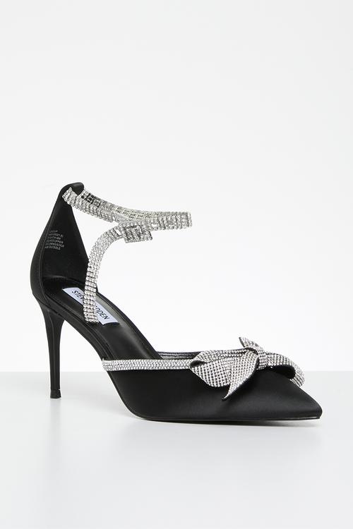 Live up court heel - black satin
