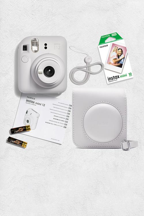 Instax camera mini 12 Kit 3 cam, 1 film, case - white