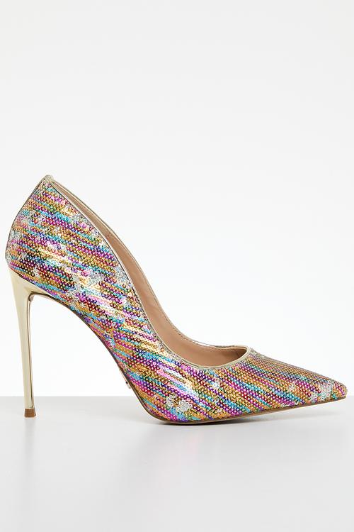 Vala-sq court heel - multi sequin