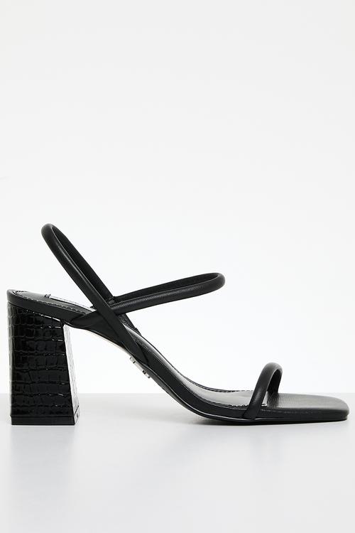Kosmo block heel - black leather