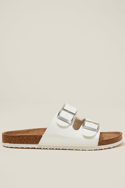 Rex double buckle slide - white texture
