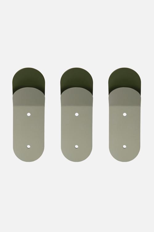 Wall hook stack 3 pack - forest green
