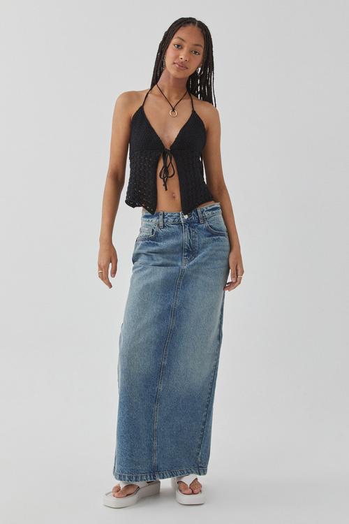 Bea crochet halter top - black