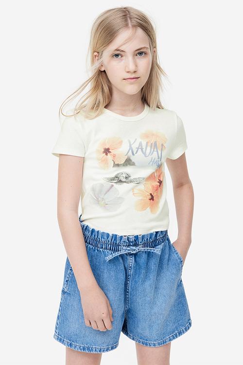 Print-motif T-shirt - white turtle 