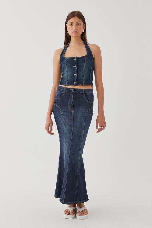 Everly denim halter - vintage navy