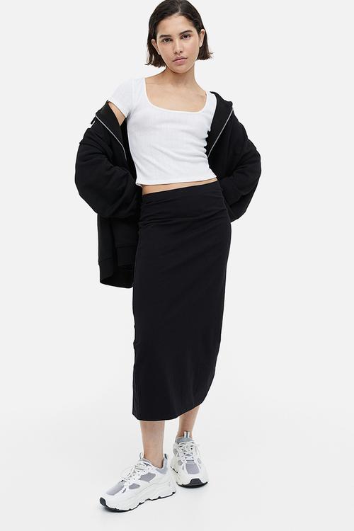 Pointelle jersey top - white