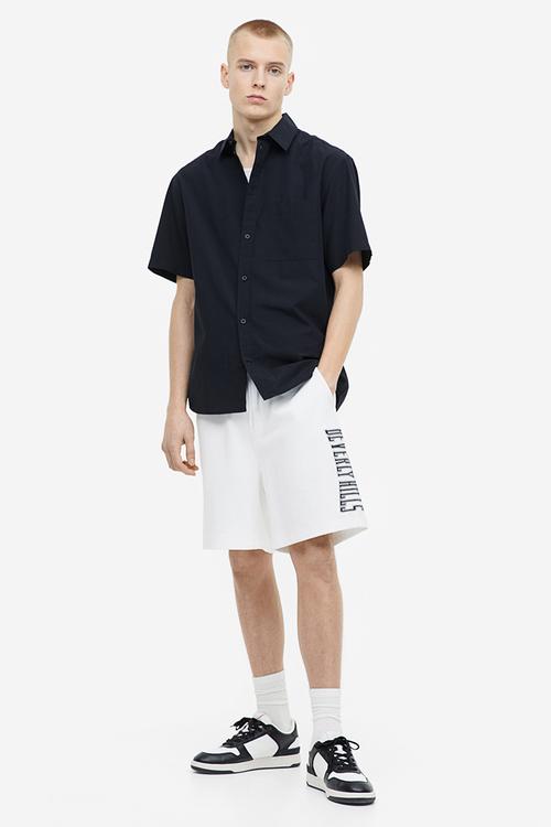 Relaxed fit printed sweatshorts - white beverly hills