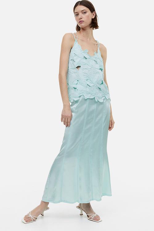 Maxi skirt - light turquoise 