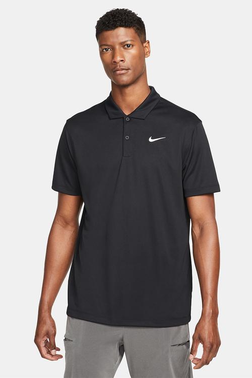 Dri-FIT solid polo - black & white 