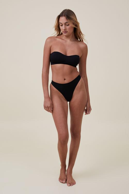 Seamless sweetheart padded bandeau - black