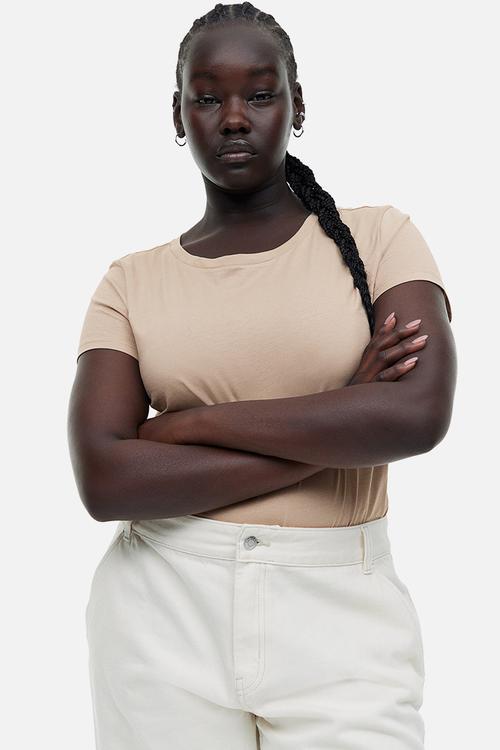 Cotton T-shirt - beige