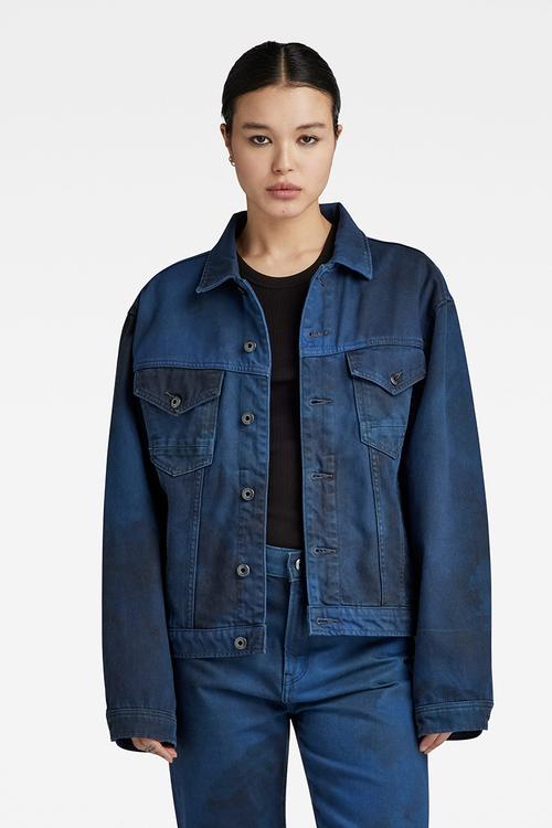 Oversized jacket wmn - sea blue vintage denim wash gd