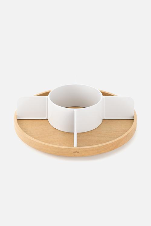 Bellwood lazy susan divider - white & natural