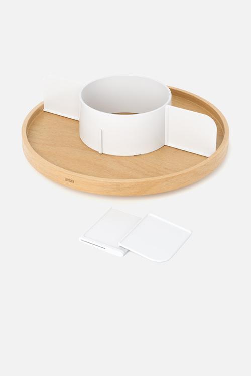 Bellwood lazy susan divider - white & natural