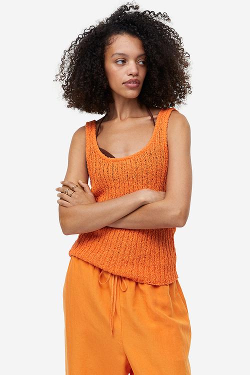 Knitted vest top - orange