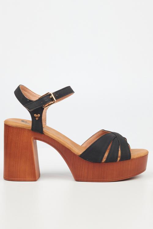 Sheena1 platform heeled sandal - black