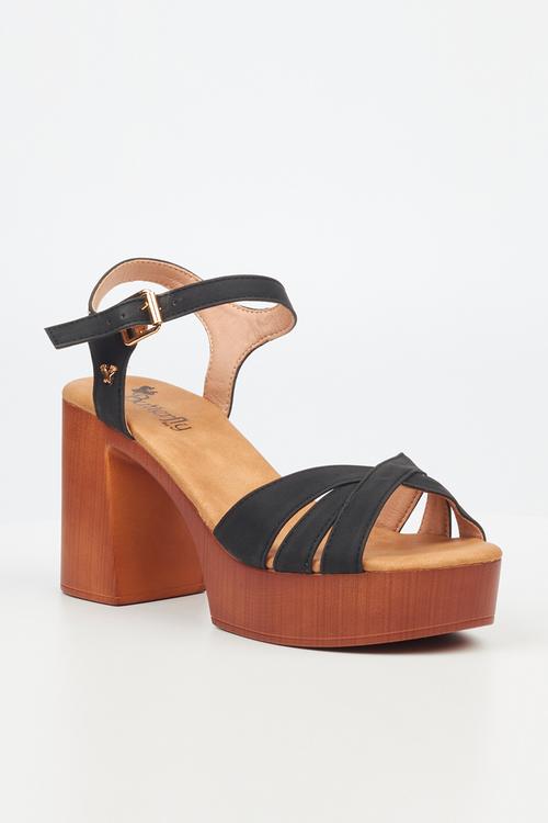 Sheena1 platform heeled sandal - black