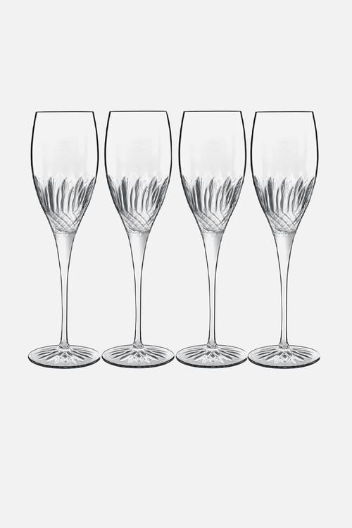 Luigi Bormioli Diamante Champagne/Prosecco Glasses Set of 4