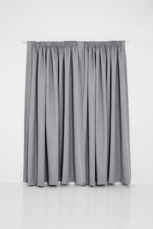 Blockout taped curtain - light grey