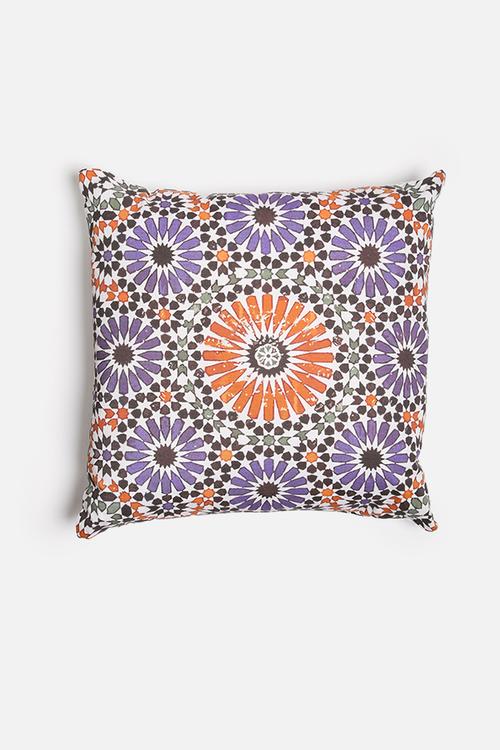 Moroccan tile printed cushion