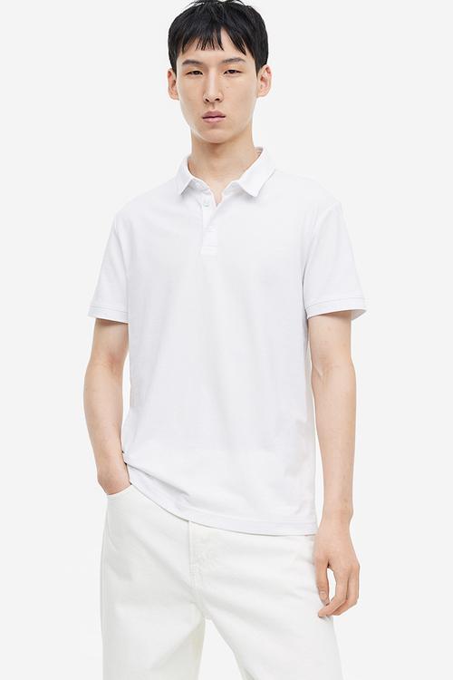 Coolmax® slim fit polo shirt - white