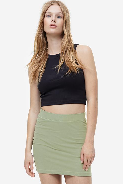 Mini skirt - light khaki green