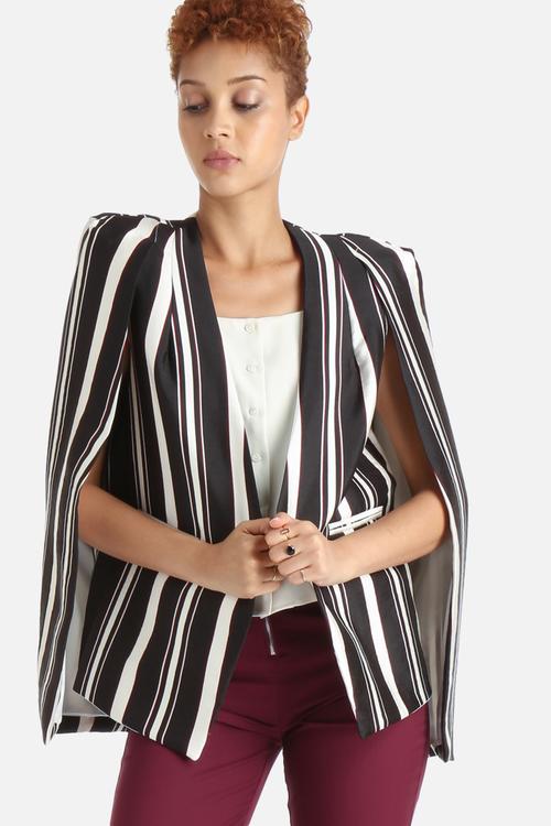 Stripe Cape Blazer