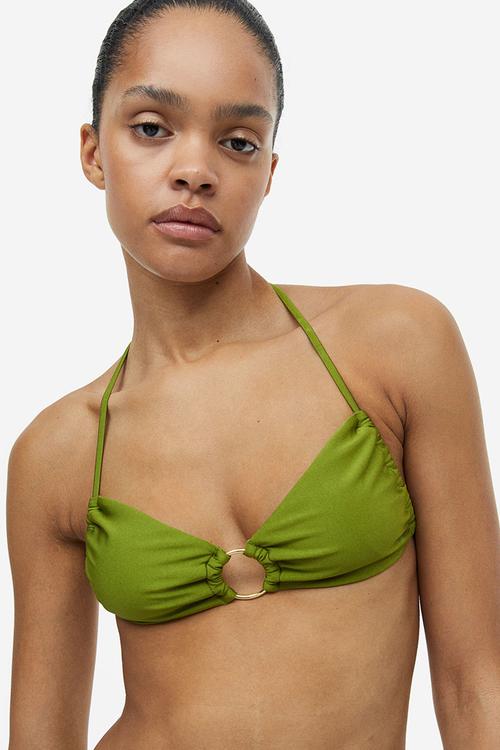 Padded bikini top - green