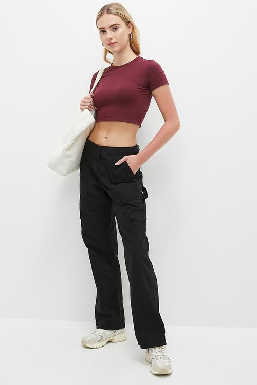 Micro Crop Tee - Deep Garnet