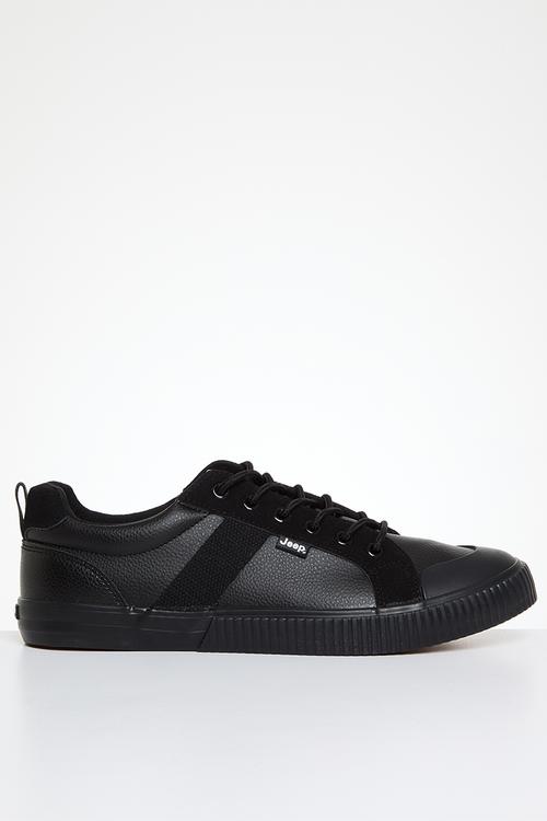 Pu vulcanised sneaker - black