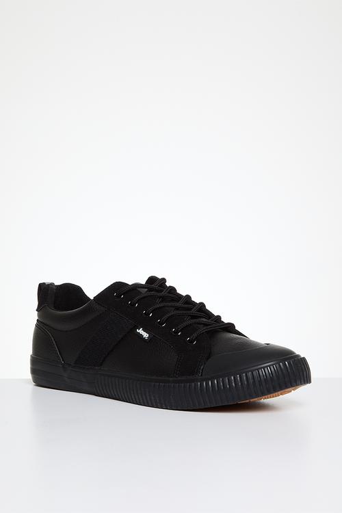 Pu vulcanised sneaker - black
