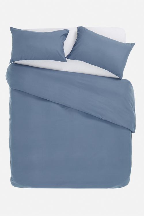 Recycled microfibre duvet set - steel blue