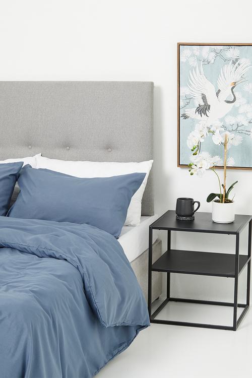 Recycled microfibre duvet set - steel blue