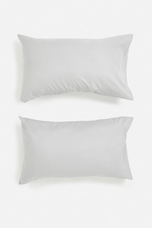 Recycled microfibre standard pillowcase set - soft grey