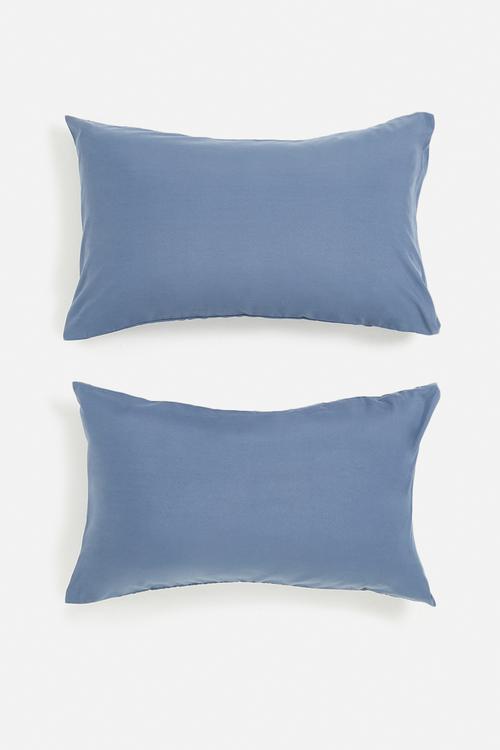 Recycled microfibre standard pillowcase set - steel blue