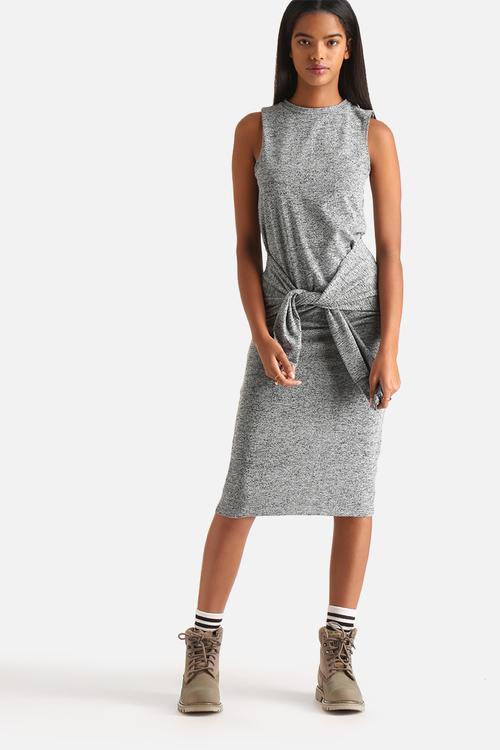 Polly Tie Front Midi Dress