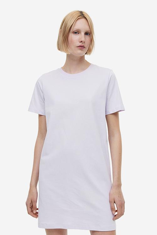Cotton t-shirt dress - lilac