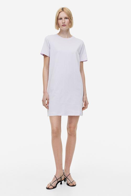 Cotton t-shirt dress - lilac