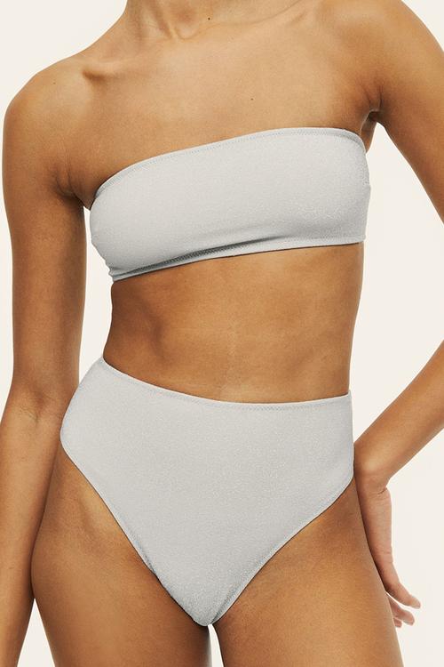 Brazilian bikini bottoms - silver-coloured & glittery
